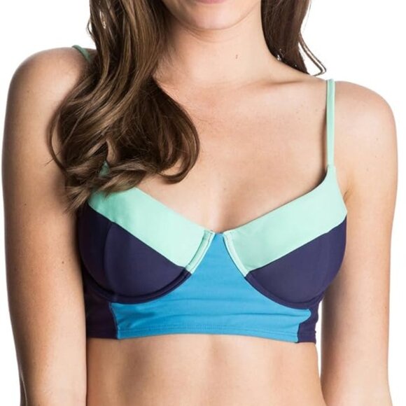ROXY New Underwire Bikini Top Swim Bra Cami Bralette NWT Women's L - Picture 1 of 17